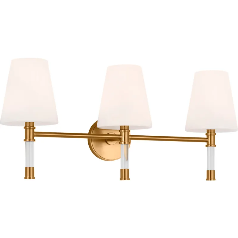 C&M by Chapman & Myers Hanover 3 Light 24.63 inch Burnished Brass Bath Vanity Wall Sconce Wall Light