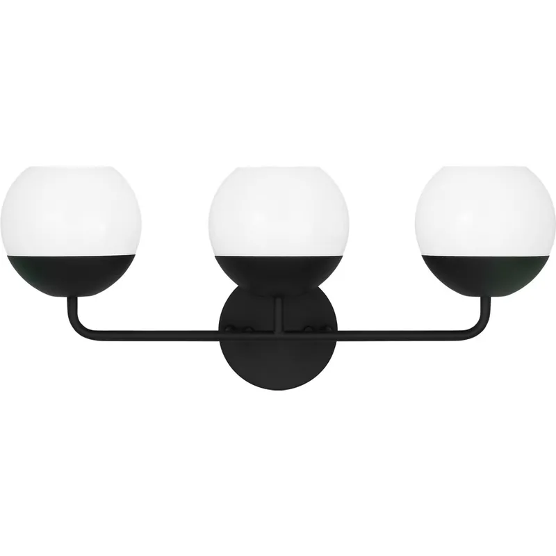 Alvin 3 Light 24.13 inch Midnight Black Bath Vanity Wall Light
