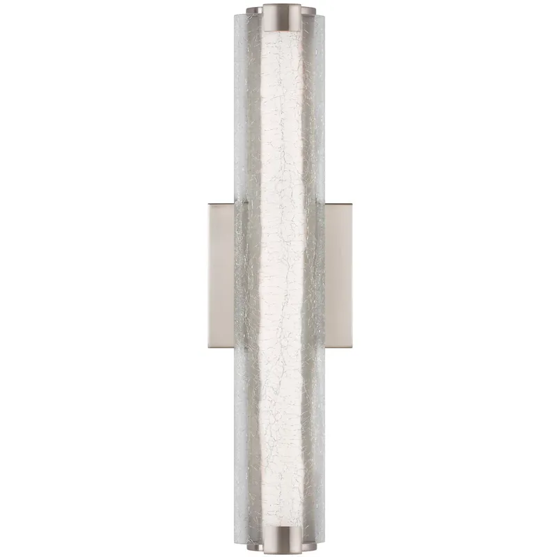 Sean Lavin Cutler LED 18 inch Satin Nickel Sconce Wall Light in Clear Crackle