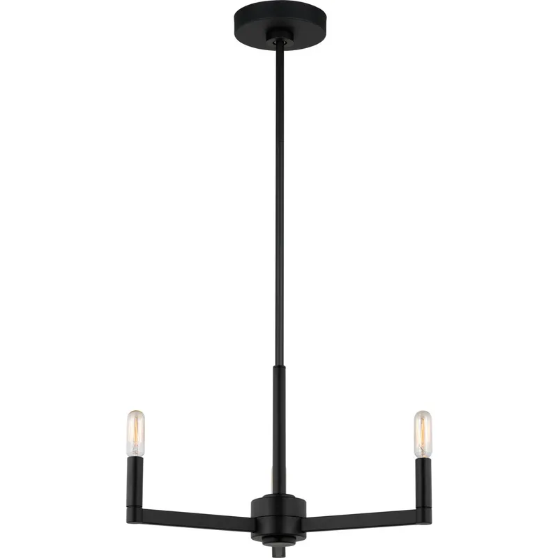 Fullton 3 Light 10 inch Midnight Black Chandelier Ceiling Light
