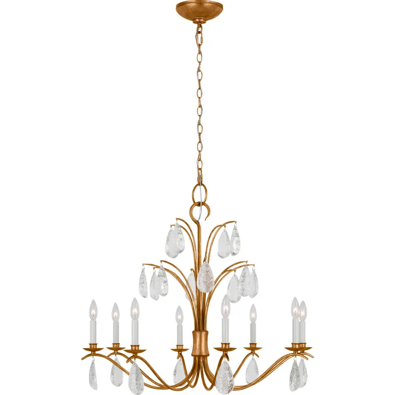 C&M by Chapman & Myers Shannon 8 Light 32.63 inch Antique Gild Chandelier Ceiling Light