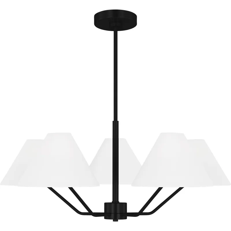 Drew & Jonathan Burke 5 Light 30 inch Midnight Black Chandelier Ceiling Light