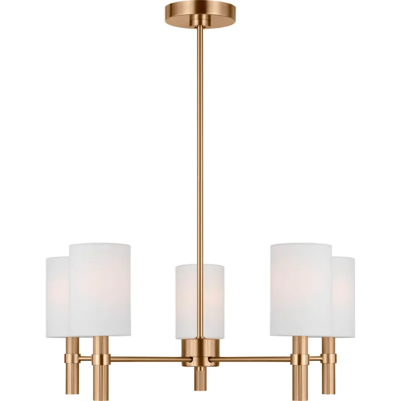 Drew & Jonathan Scott Manor 5 Light 24 inch Satin Brass Chandelier Ceiling Light