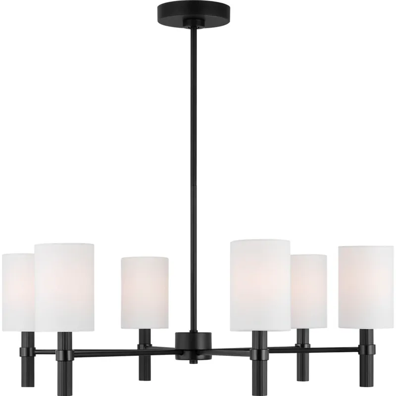 Drew & Jonathan Scott Manor 6 Light 30 inch Midnight Black Chandelier Ceiling Light