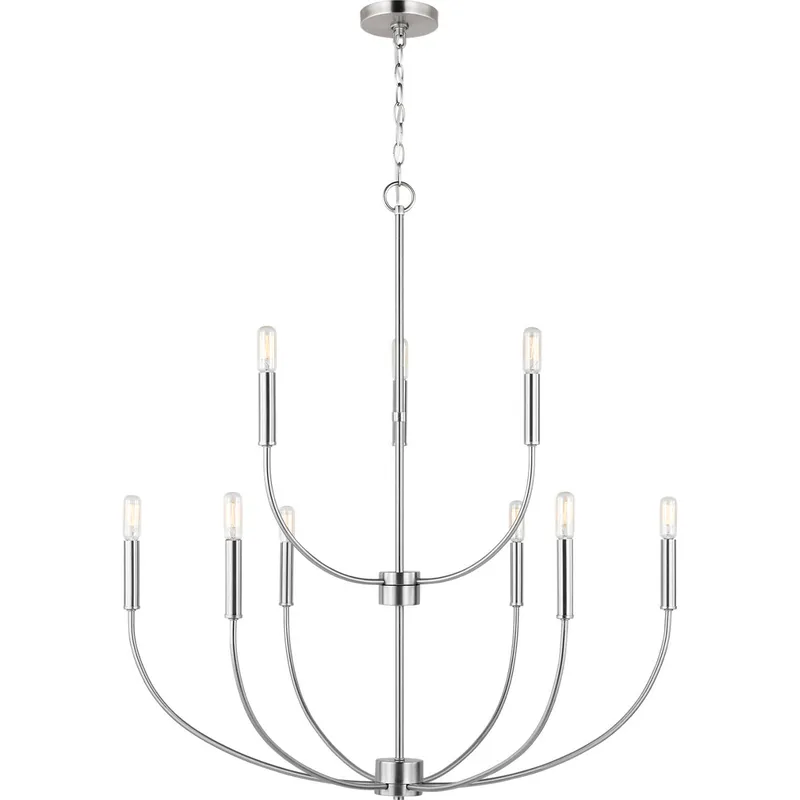 Greenwich 9 Light 32 inch Brushed Nickel Chandelier Ceiling Light