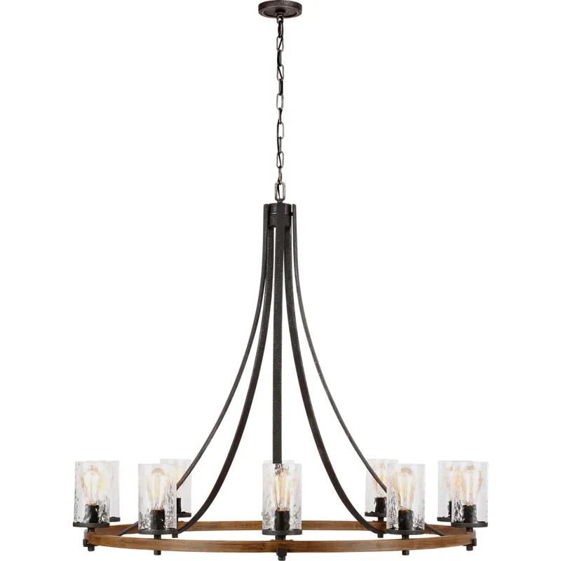 Sean Lavin Angelo 10 Light 48.13 inch Distressed Weathered Oak / Slate Grey Metal Chandelier Ceiling Light