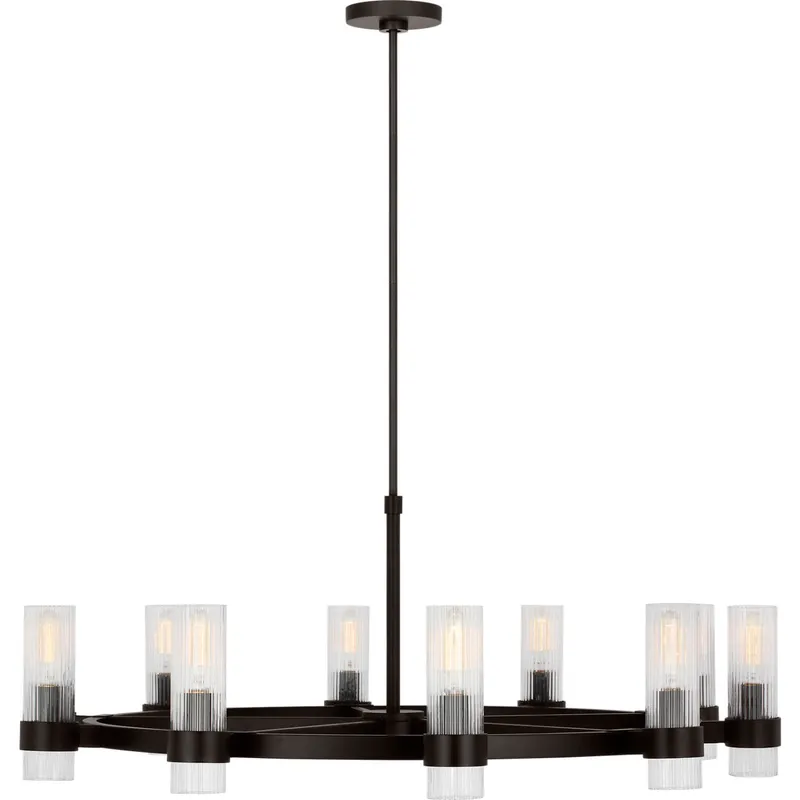 C&M by Chapman & Myers Geneva 8 Light 42 inch Aged Iron Chandelier Ceiling Light