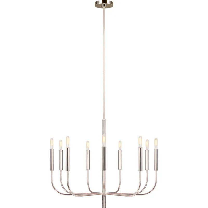 ED Ellen DeGeneres Brianna 9 Light 30 inch Polished Nickel Chandelier Ceiling Light