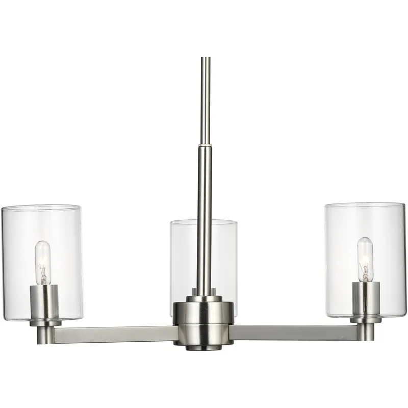 Fullton 3 Light 21.63 inch Brushed Nickel Chandelier Ceiling Light in Clear Glass