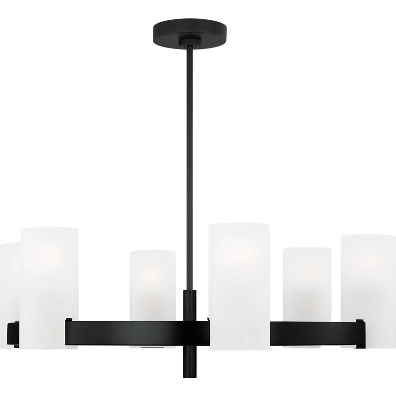 Drew & Jonathan Scott Rhode 6 Light 30 inch Midnight Black Chandelier Ceiling Light