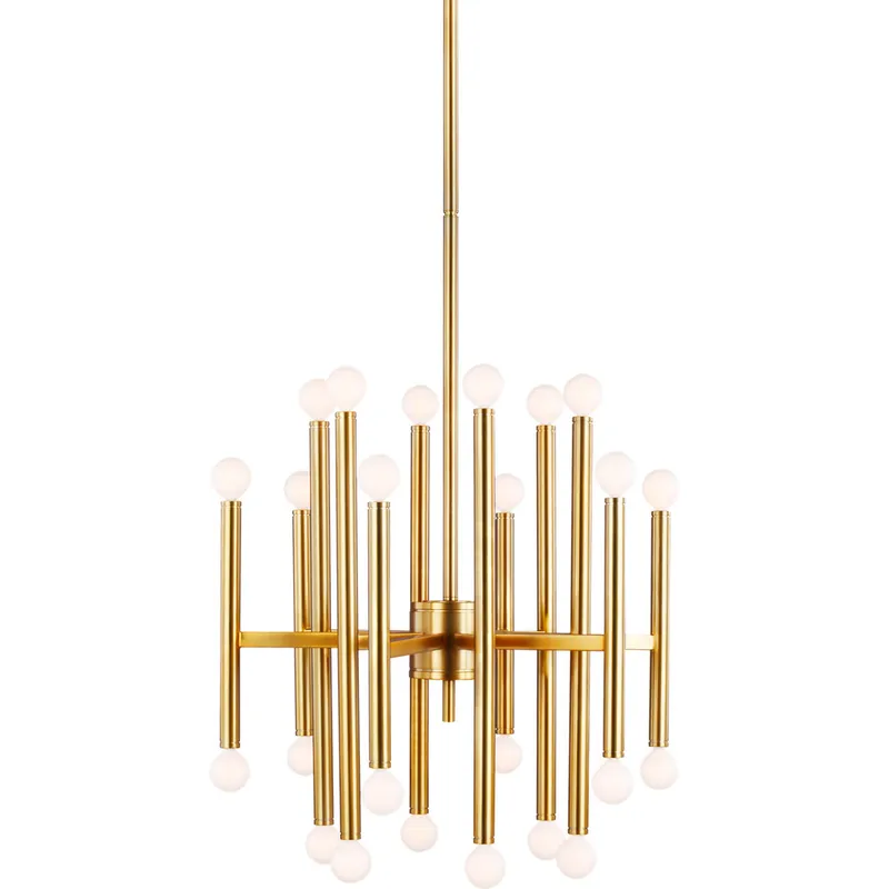 TOB by Thomas O'Brien Beckham Modern 24 Light 23 inch Burnished Brass Chandelier Ceiling Light