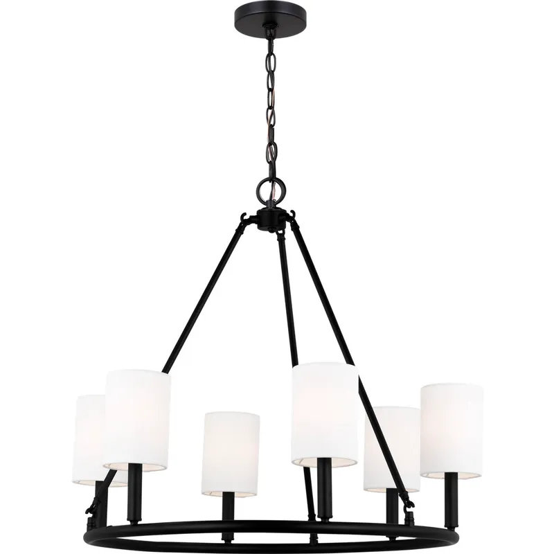 Drew & Jonathan Egmont 6 Light 28 inch Midnight Black Chandelier Ceiling Light