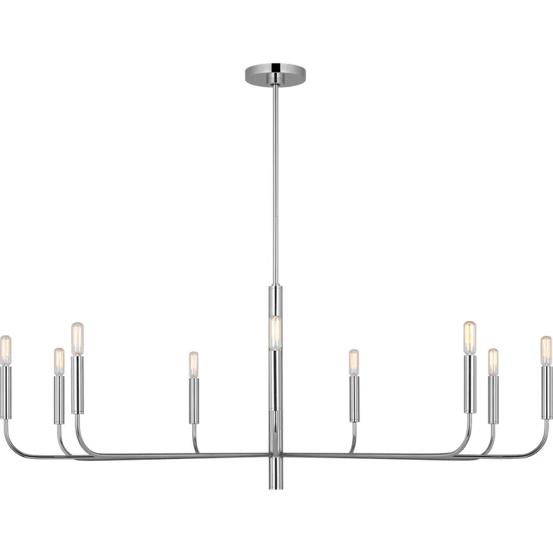 ED Ellen DeGeneres Brianna 9 Light 48 inch Polished Nickel Chandelier Ceiling Light
