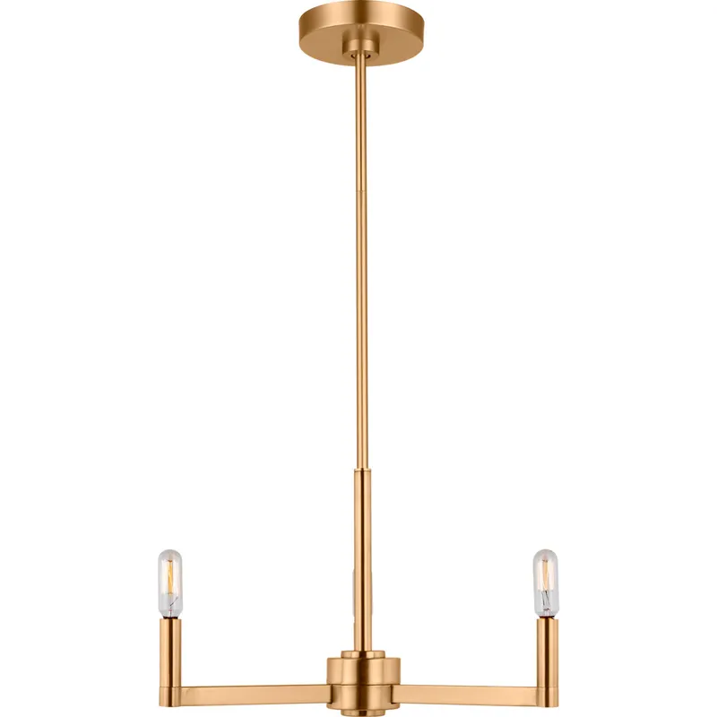 Fullton 3 Light 10 inch Satin Brass Chandelier Ceiling Light