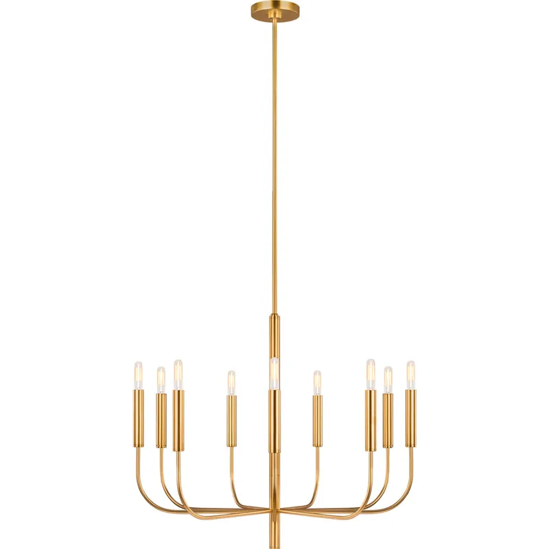 ED Ellen DeGeneres Brianna 9 Light 30 inch Burnished Brass Chandelier Ceiling Light