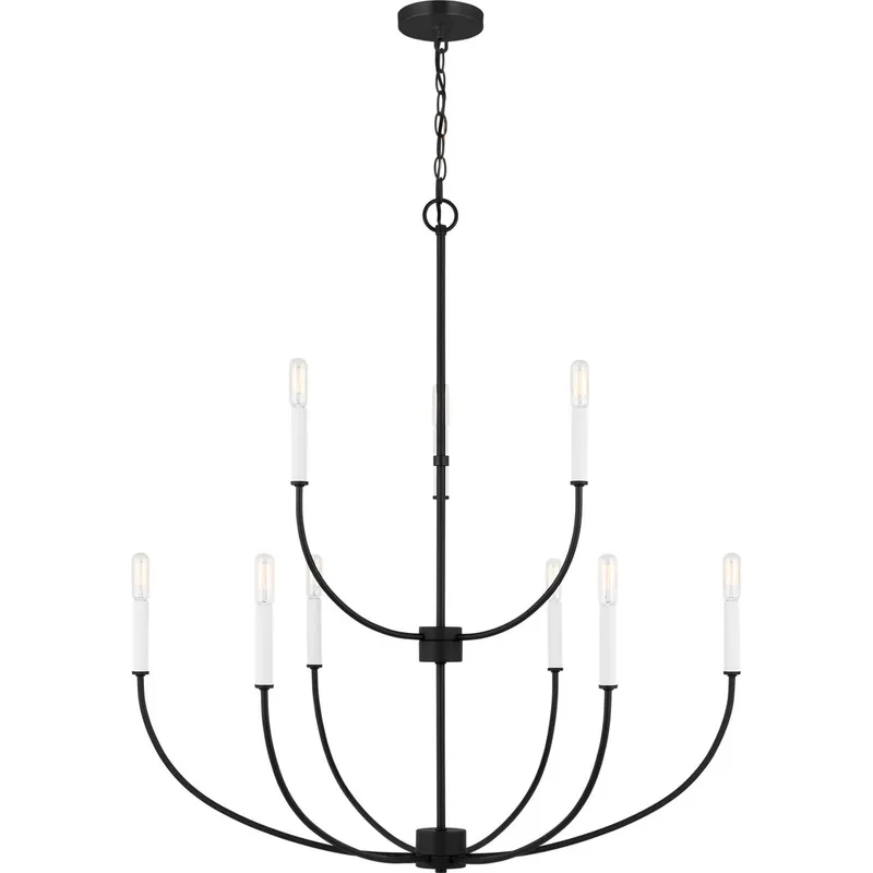 Greenwich 9 Light 32 inch Midnight Black Chandelier Ceiling Light