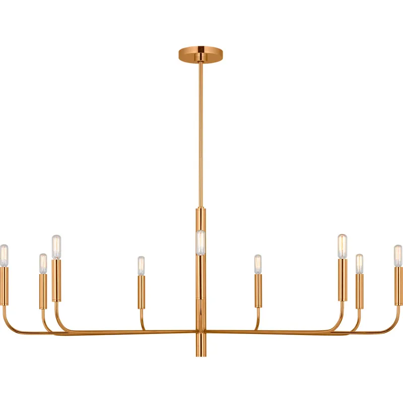 ED Ellen DeGeneres Brianna 9 Light 48 inch Burnished Brass Chandelier Ceiling Light