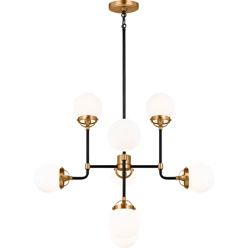 Ian K. Fowler Cafe LED 32 inch Satin Brass Chandelier Ceiling Light