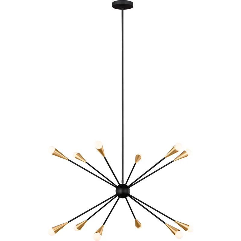 ED Ellen DeGeneres Jax 12 Light 38 inch Midnight Black Chandelier Ceiling Light
