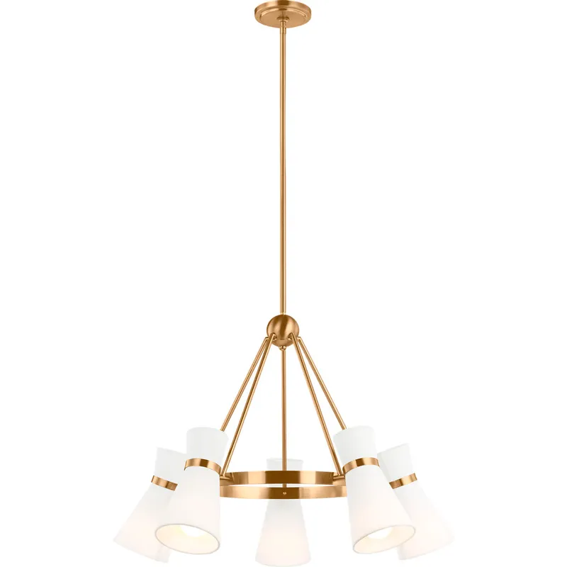 Clark 5 Light 29.13 inch Satin Brass Chandelier Ceiling Light