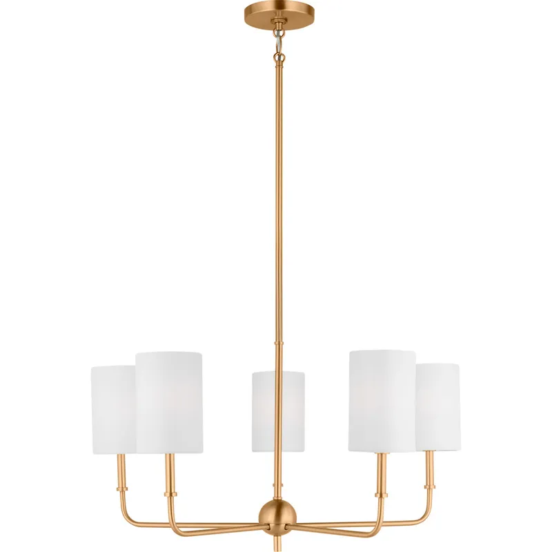 Foxdale 5 Light 26 inch Satin Brass Chandelier Ceiling Light