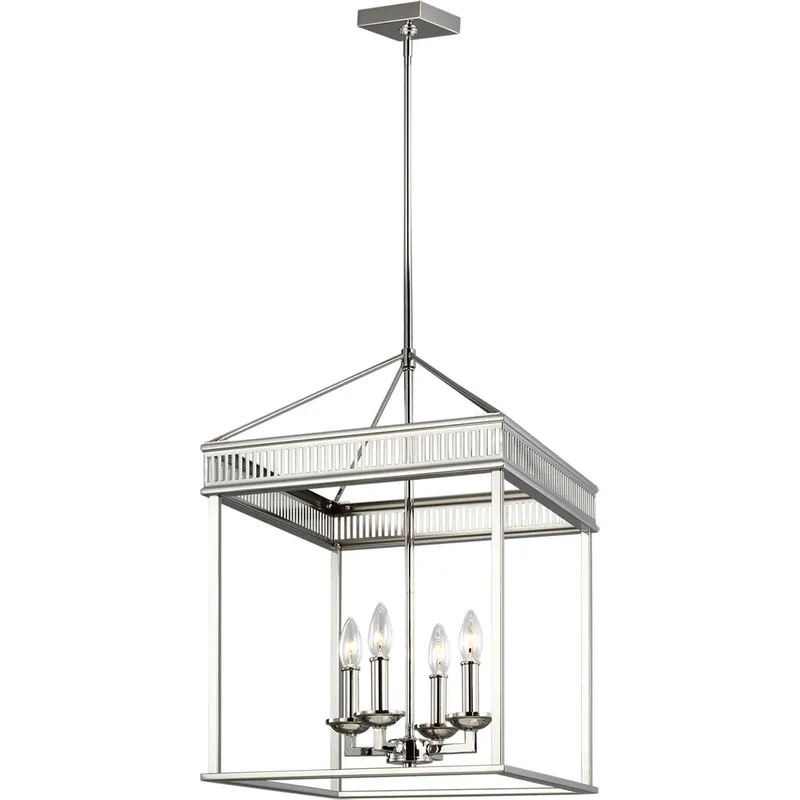 Sean Lavin Woodruff 4 Light 16 inch Polished Nickel Lantern Chandelier Ceiling Light