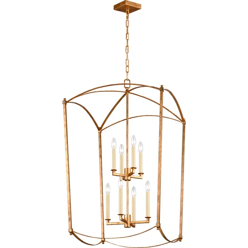 Sean Lavin Thayer 8 Light 24 inch Antique Gild Lantern Chandelier Ceiling Light