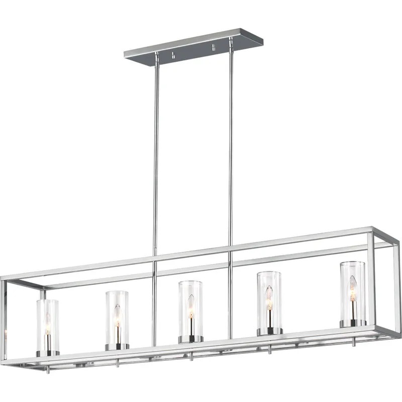 Sean Lavin Zire 5 Light 48 inch Chrome Island Pendant Ceiling Light