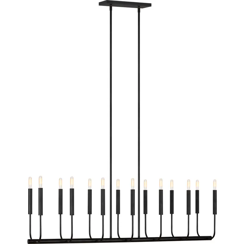 ED Ellen DeGeneres Brianna 14 Light 47.75 inch Aged Iron Linear Chandelier Ceiling Light