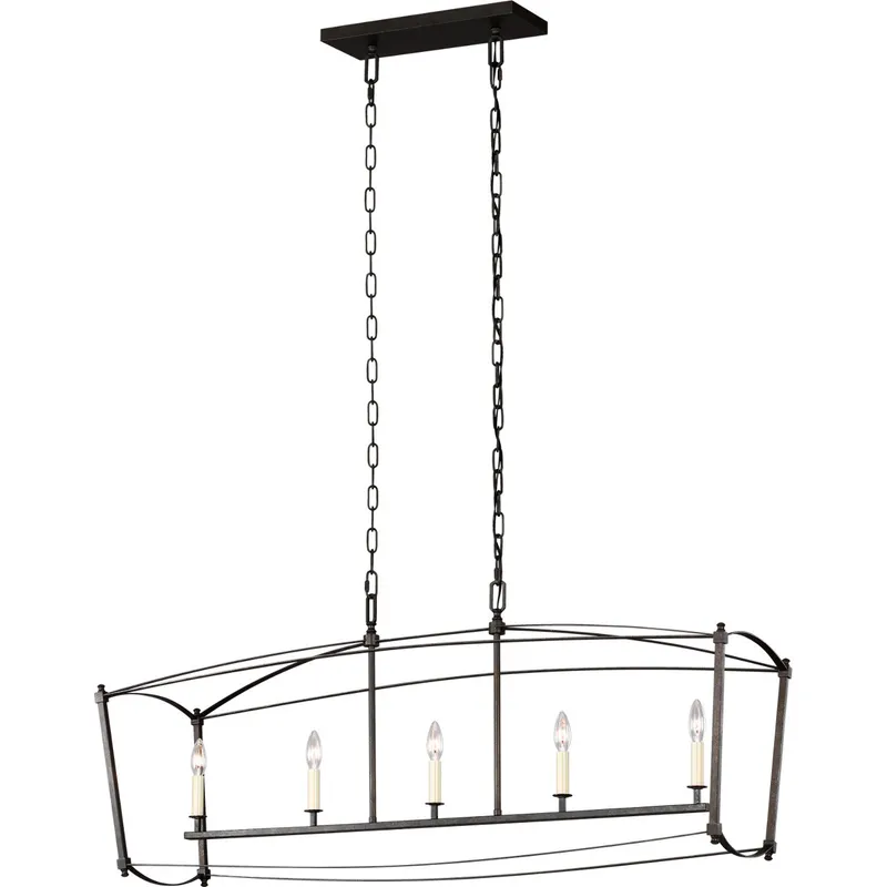 Sean Lavin Thayer 5 Light 49 inch Smith Steel Linear Chandelier Ceiling Light