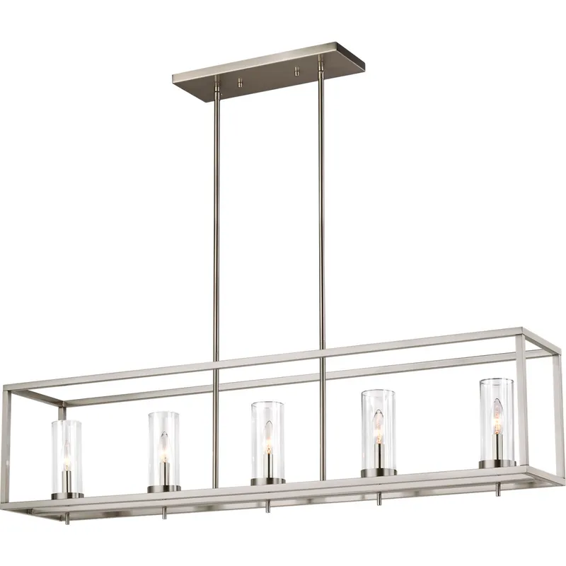 Sean Lavin Zire 5 Light 48 inch Brushed Nickel Island Pendant Ceiling Light