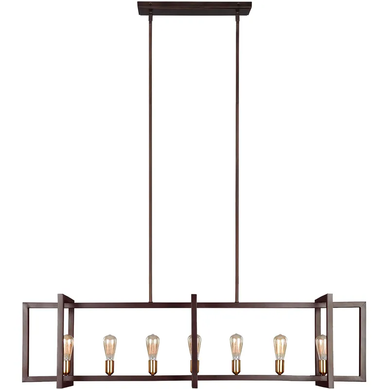 Sean Lavin Finnegan 7 Light 60 inch New World Bronze Linear Chandelier Ceiling Light