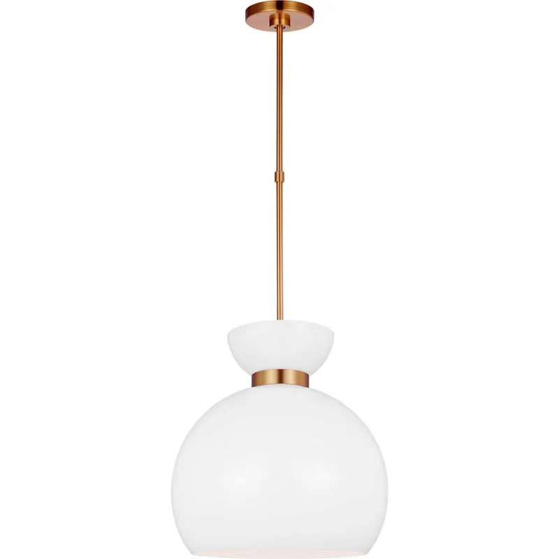 kate spade new york Londyn 1 Light 16 inch Burnished Brass with Milk White Glass Pendant Ceiling Light