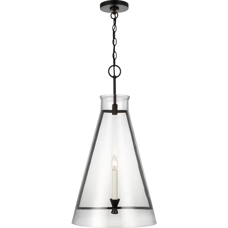C&M by Chapman & Myers Keystone 1 Light 16 inch Aged Iron Pendant Ceiling Light