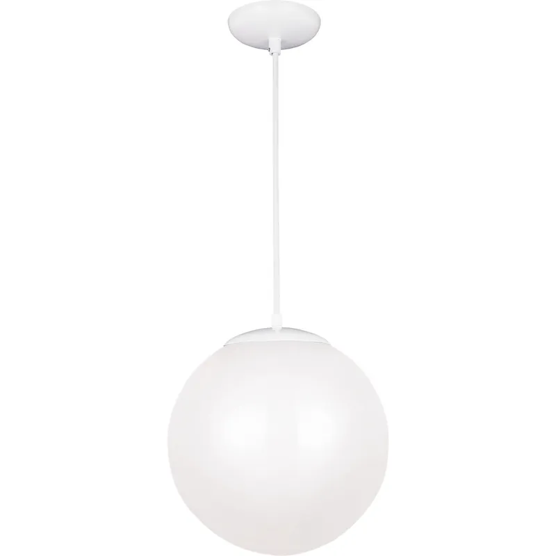 Leo - Hanging Globe LED 14 inch White Pendant Ceiling Light