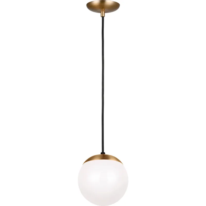 Leo - Hanging Globe 1 Light 8 inch Satin Brass Pendant Ceiling Light