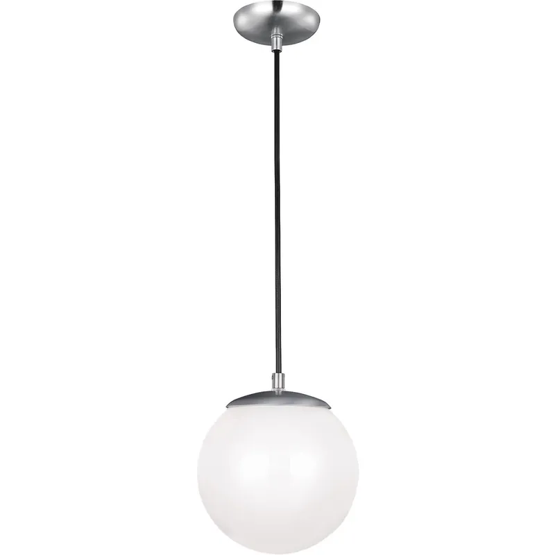 Leo - Hanging Globe 1 Light 8 inch Satin Aluminum Pendant Ceiling Light