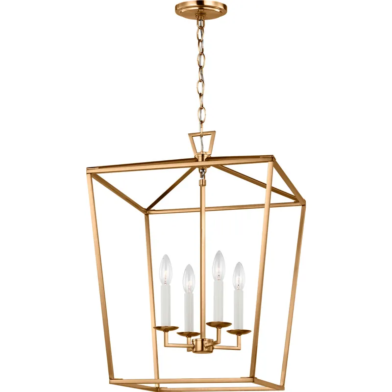 C&M by Chapman & Myers Dianna 4 Light 17 inch Satin Brass Pendant Ceiling Light