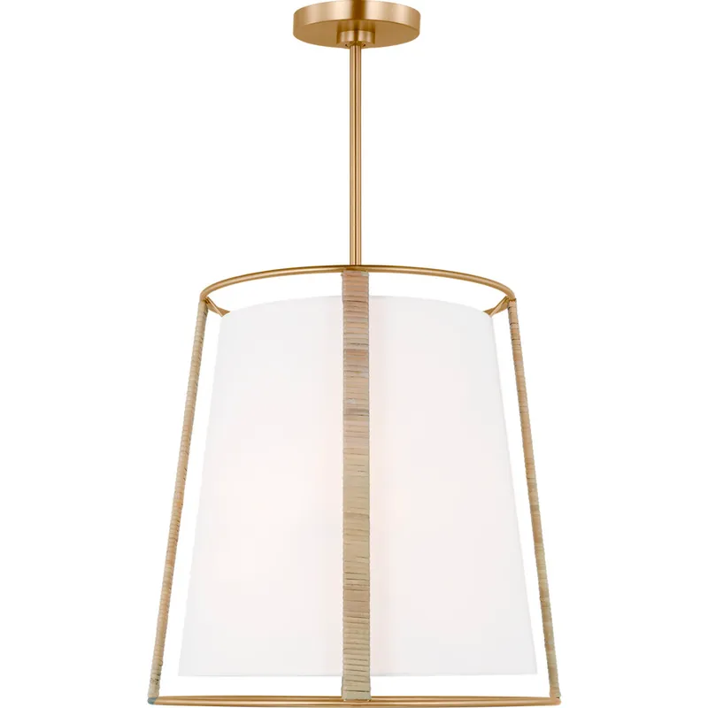 Drew & Jonathan Cortes 2 Light 18 inch Satin Brass Hanging Shade Pendant Ceiling Light