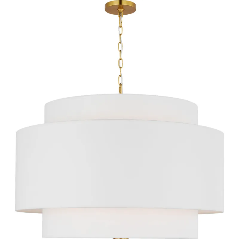 kate spade new york Sawyer 4 Light 32 inch Burnished Brass Hanging Shade Ceiling Light