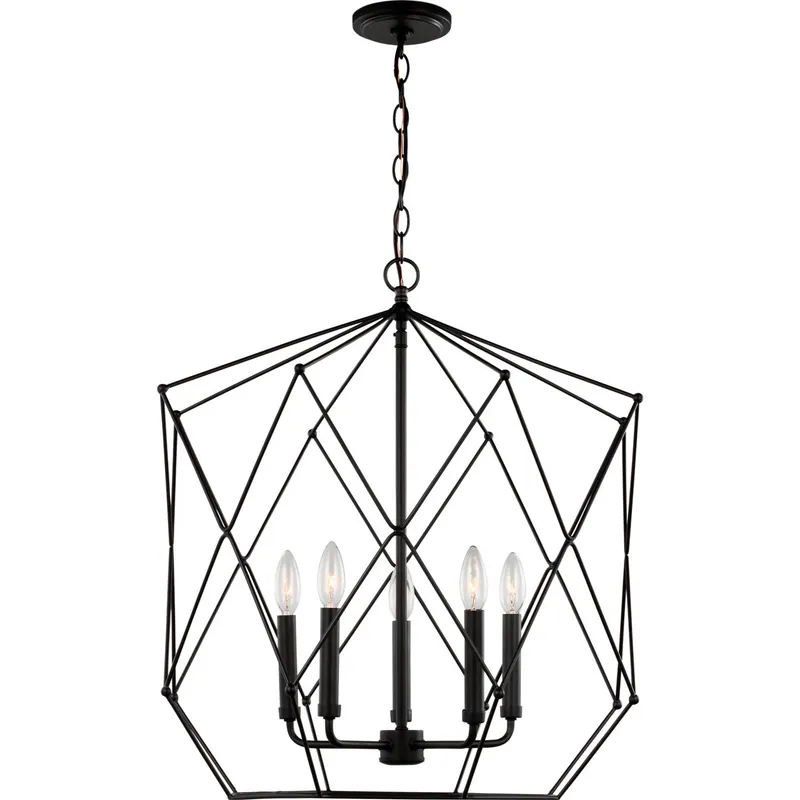Zarra 5 Light 23 inch Midnight Black Indoor Pendant Lantern Ceiling Light