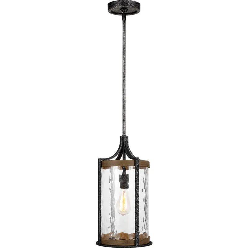 Sean Lavin Angelo 1 Light 9.5 inch Distressed Weathered Oak / Slate Grey Metal Pendant Ceiling Light