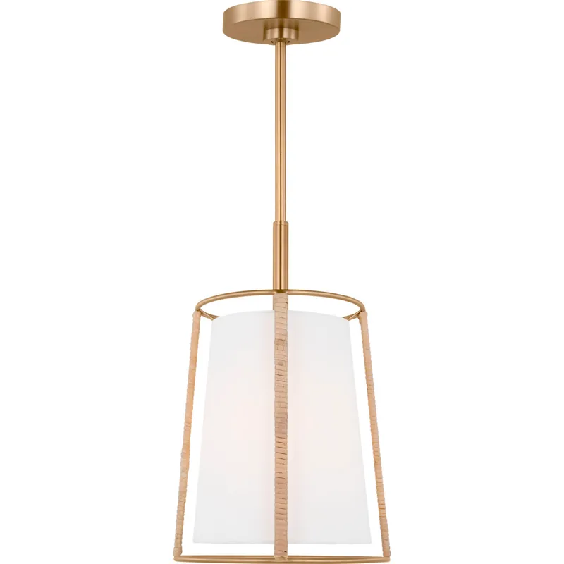 Drew & Jonathan Cortes 1 Light 10 inch Satin Brass Hanging Shade Pendant Ceiling Light