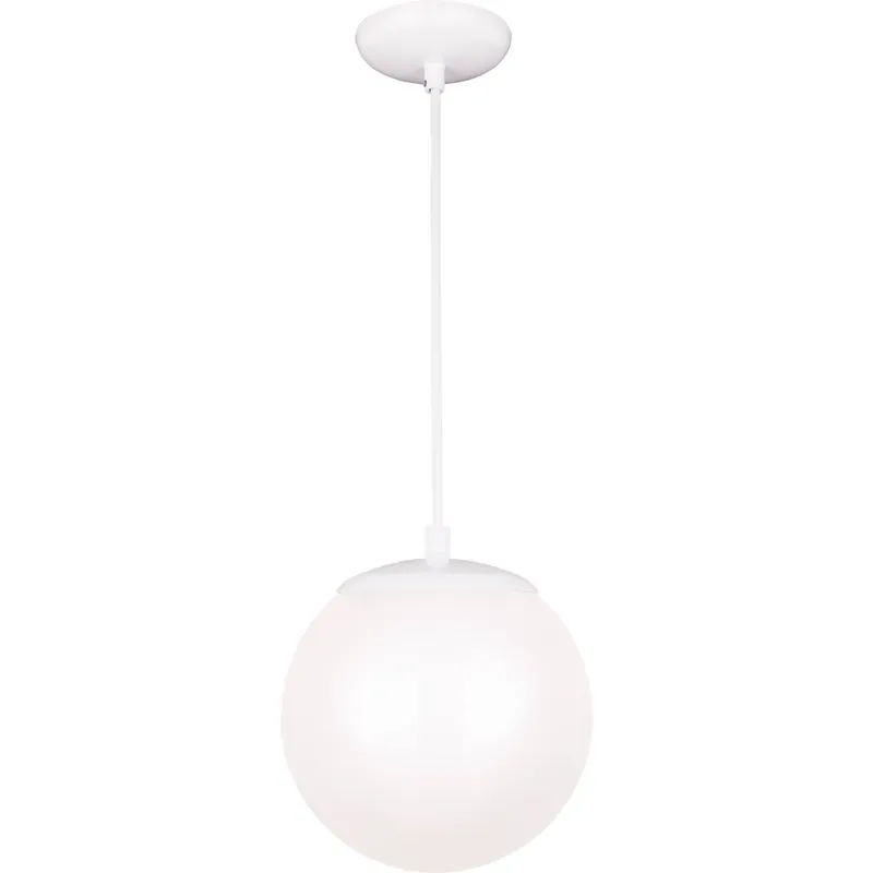 Leo - Hanging Globe 1 Light 8 inch White Pendant Ceiling Light