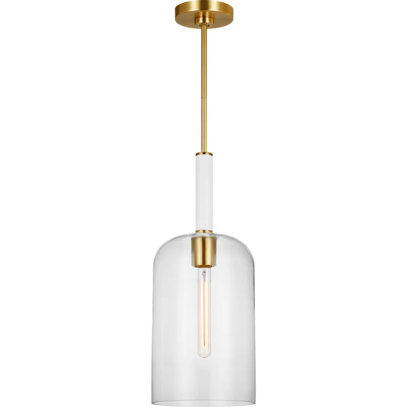 kate spade new york Monroe 1 Light 8.75 inch Burnished Brass Pendant Ceiling Light in Burnished Brass / Gloss White