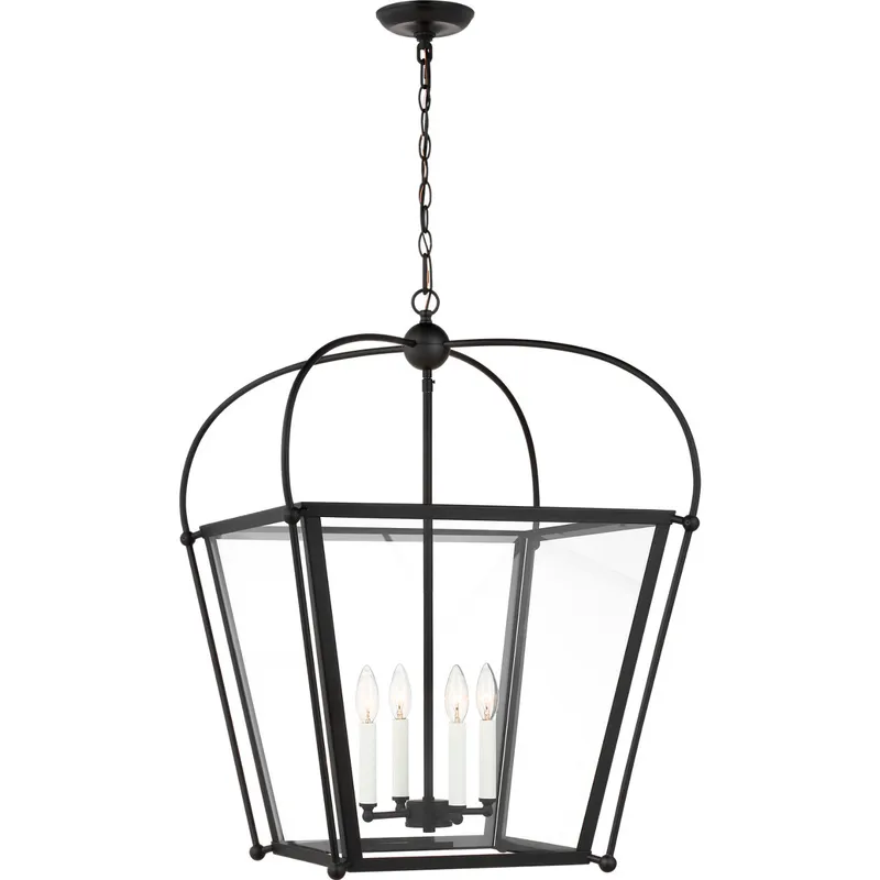 C&M by Chapman & Myers Charleston 4 Light 14.5 inch Midnight Black Pendant Ceiling Light