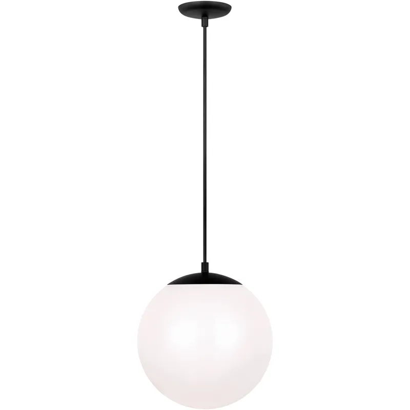 Leo - Hanging Globe 1 Light 12 inch Midnight Black Pendant Ceiling Light