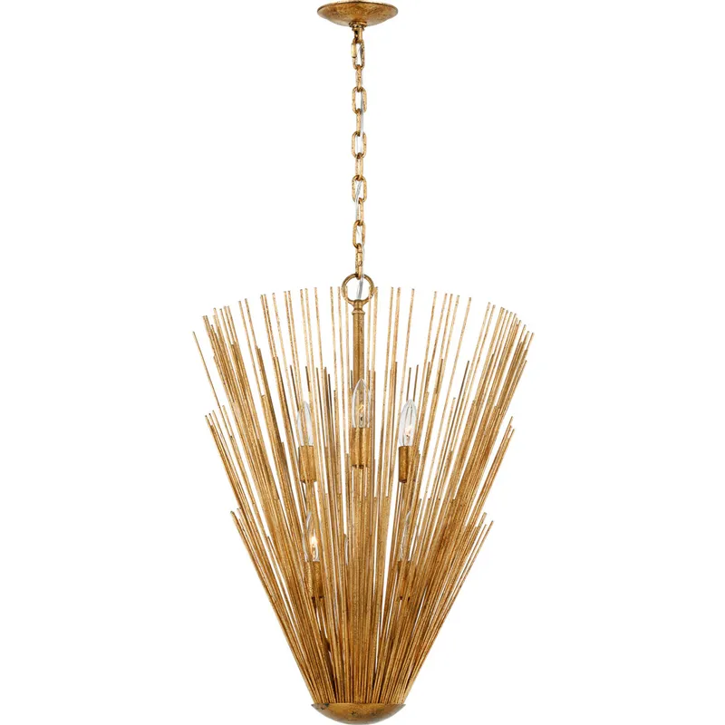 AH by Alexa Hampton Helios 6 Light 19 inch Antique Gild Pendant Ceiling Light