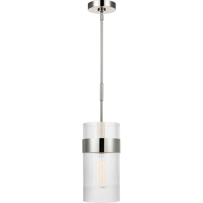 C&M by Chapman & Myers Geneva 1 Light 7 inch Polished Nickel Pendant Ceiling Light