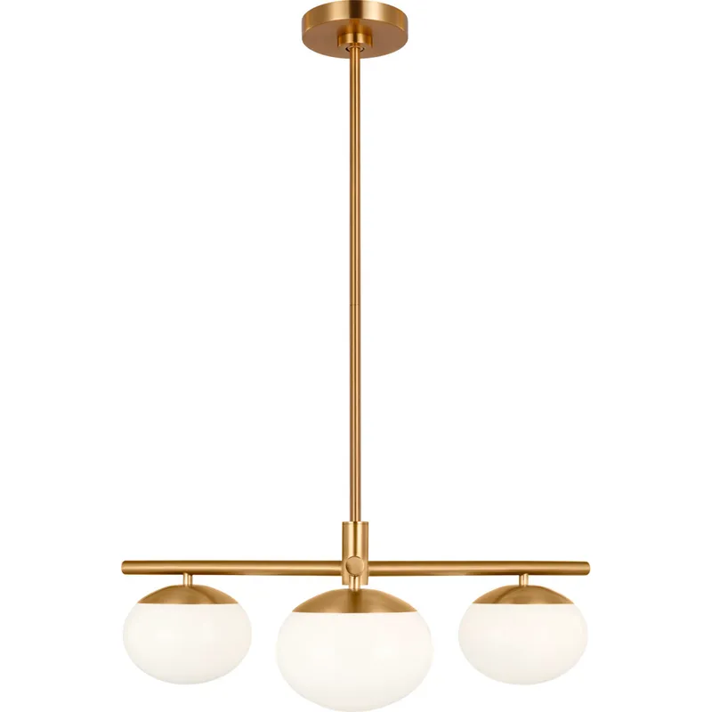 ED Ellen DeGeneres Lune 3 Light 27.38 inch Burnished Brass Semi-Flush Mount Ceiling Light
